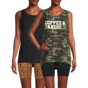 2 pack athletic works women's graphic tank tops NWT